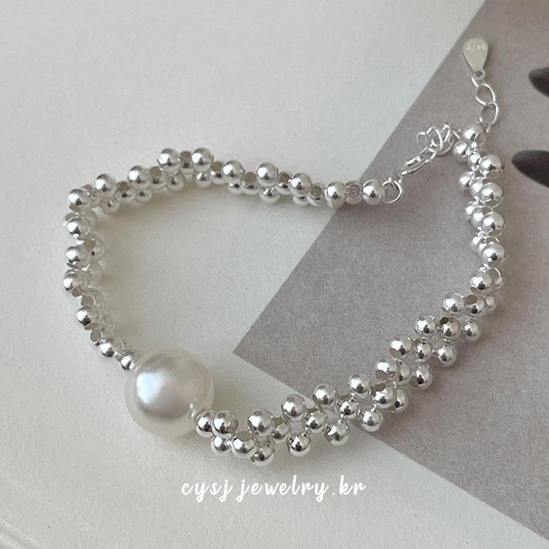 

Cuiyan S925 Стерлинговое серебро Браслет с жемчугом и бусинами в корейском стиле для женщин – Уникальный дизайн Подарочные украшения 925 Sterling Silver