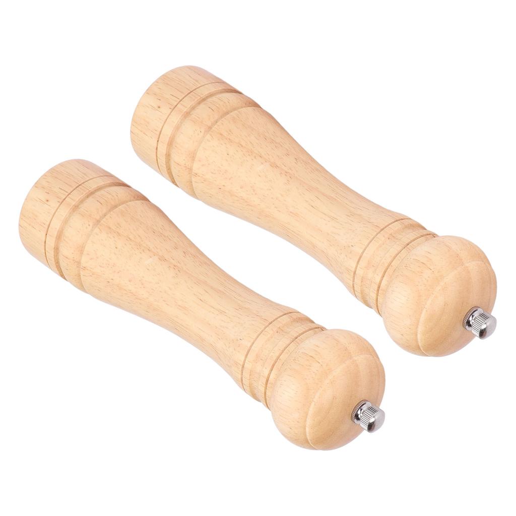 2pcs Wood Salt and Pepper Grinder   Coarseness Wooden Pepper Shaker for Kitchen Seasoning