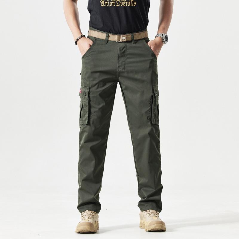 Men S Straight Leg Multi Pocket Casual Cargo Pants