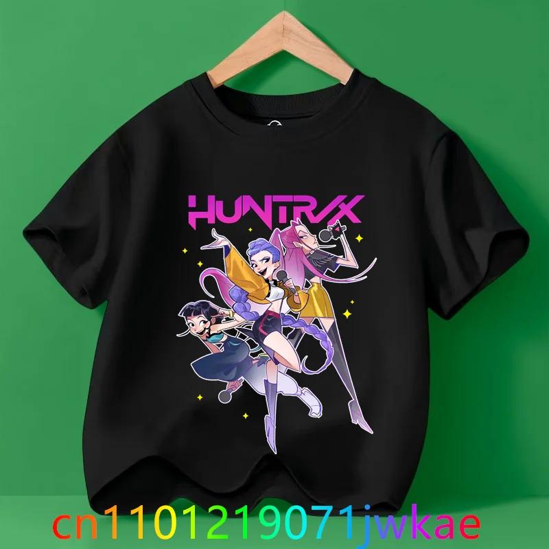 Hots Kinder T-Shirt KPop Dämonenjäger Film Rundhals Cartoon Mädchen Jungen T-Shirt Lässig Baby Print Mode Lässige Mädchenkleidung