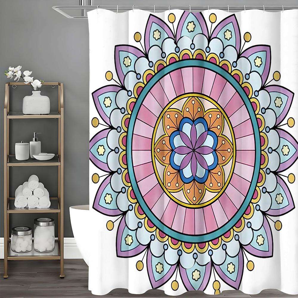 

Винтажная цветочная шторка для душа, Декоративная шторка для душа для ванной комнаты, Водонепроницаемая шторка для душа с крючками 90*180cm