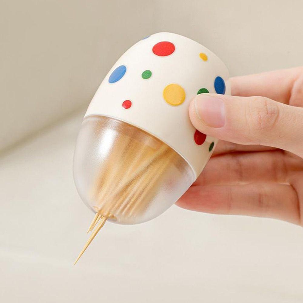 2pcs Wall Mounted Toothpick Storage Case Oval Shape Toothpick Dispenser  Kitchen