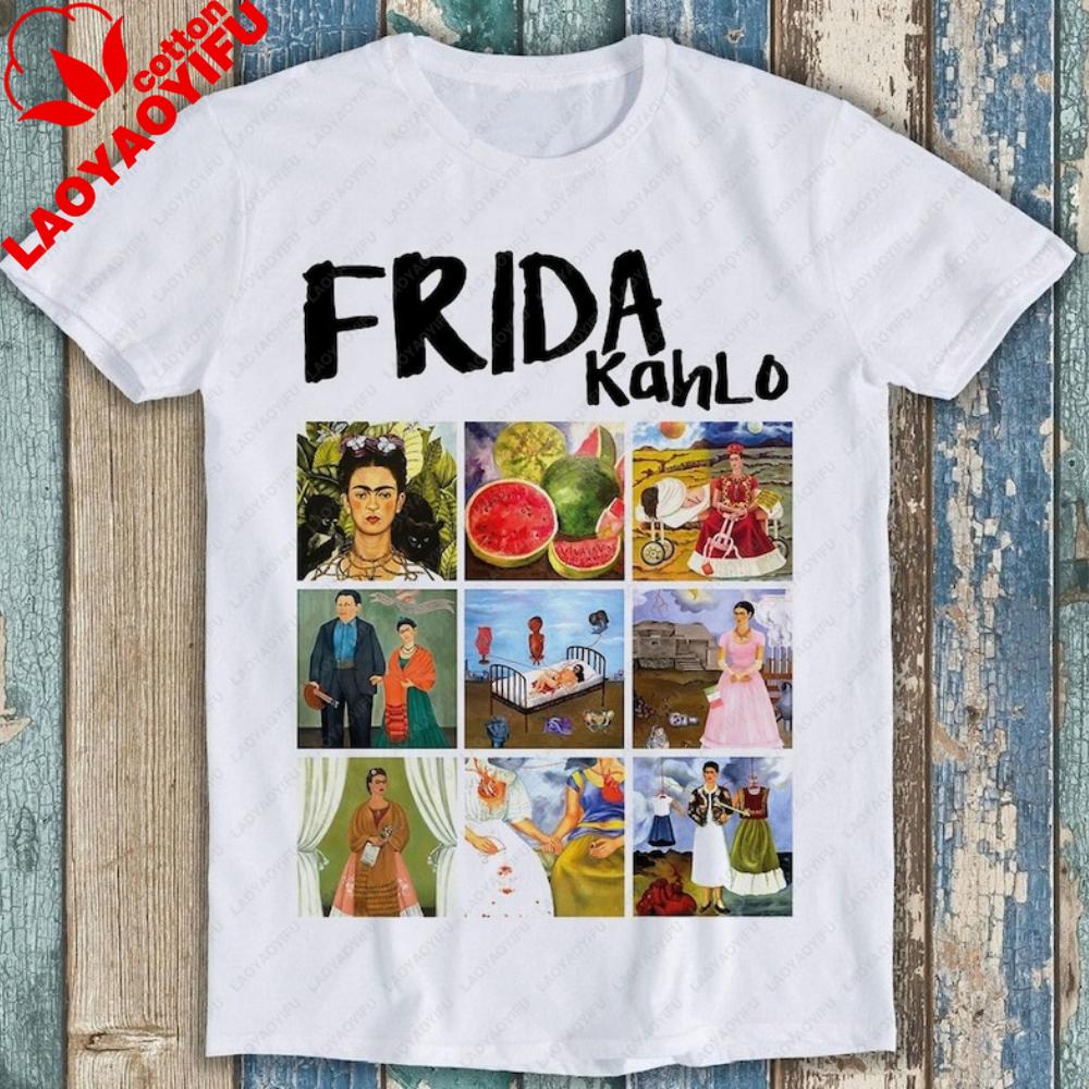 

Frida Kahlo Artworks Paints Collage Limited Edition Best Seller Funny Meme Top Gift Tee T Shirt Harajuku Gothic Oversized Tshirt S