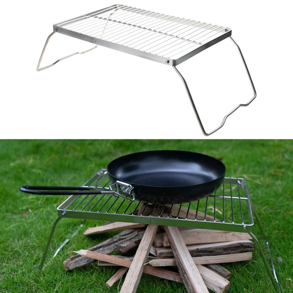 Foldable Camping Table Outdoor Folding Table Barbecue Table Steels Grilling Grate Table Cooking Grate Camping Table