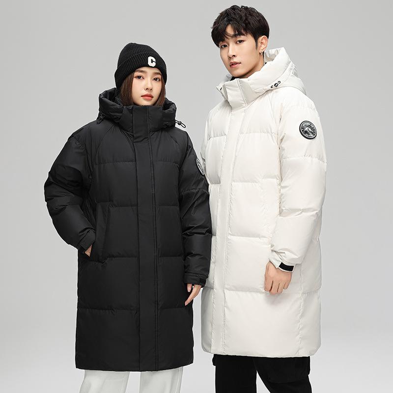 2024 New Winter Down Jacket Men's Medium and Long Removable Cap Warm Casual Youth Thickened Couple Jacket