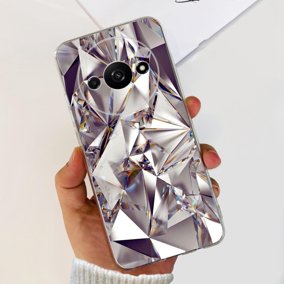 For Funda Xiaomi Redmi A3 Case 2024 Fashion Flower Transparent Silicone Soft TPU Phone Case For Xiomi Redmi A3 RedmiA3 4G Covers