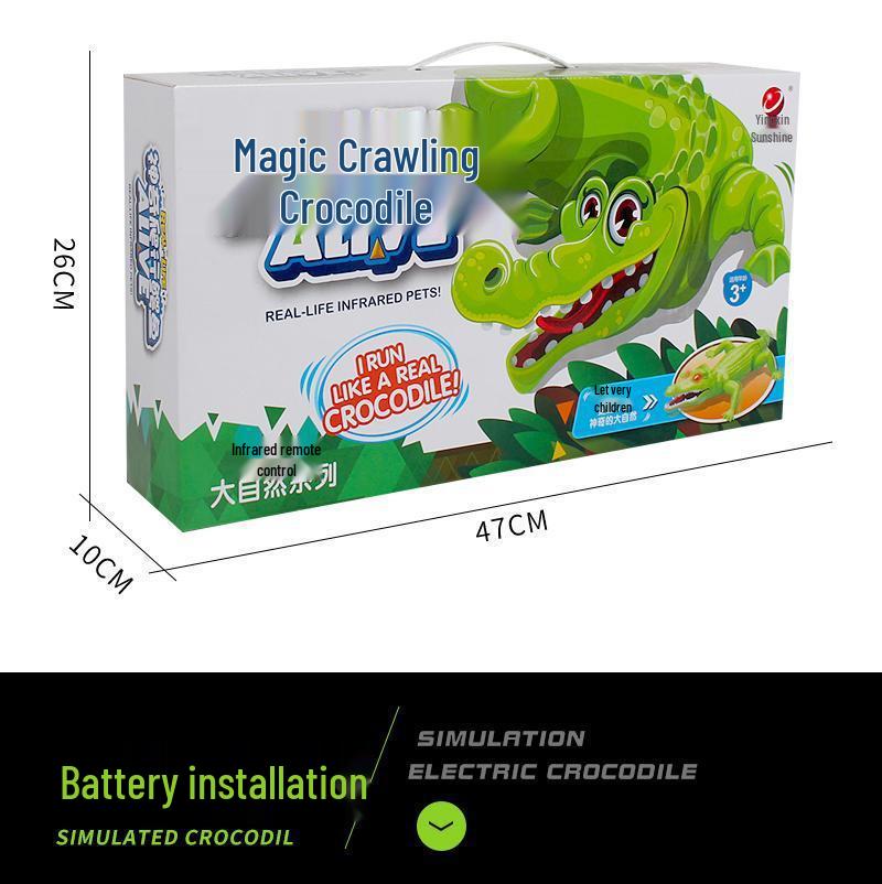 Luminous Infrared Remote-Control Electric Crawling Crocodile: Educational Kids' Toy and Simulation Animal