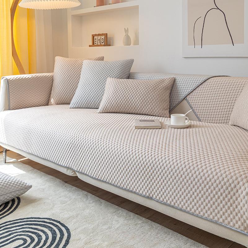Soffkudde i is-silke sommar tvättad halkfri matta kudde fyra säsonger universell prisvärd lyxstil lädersofföverdrag