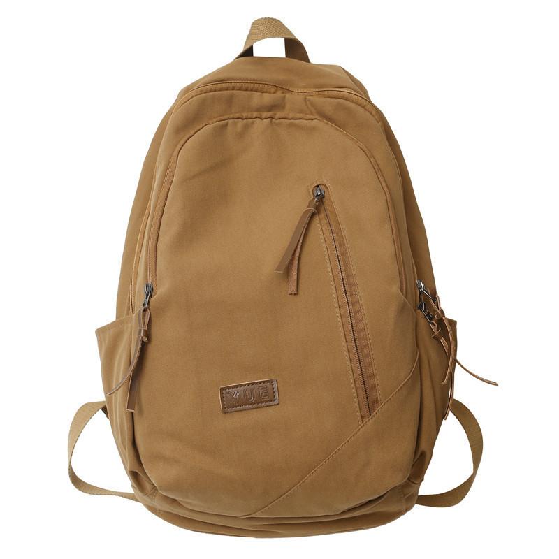 Color Simple Solid Letter Decoration Student Leisure Backpack For School