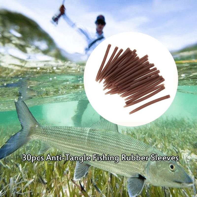 100 Pcs/set 53mm Anti Tangle Rubber Sleeves Connect with Fishing Hook Carp Coarse Fishing Accessories