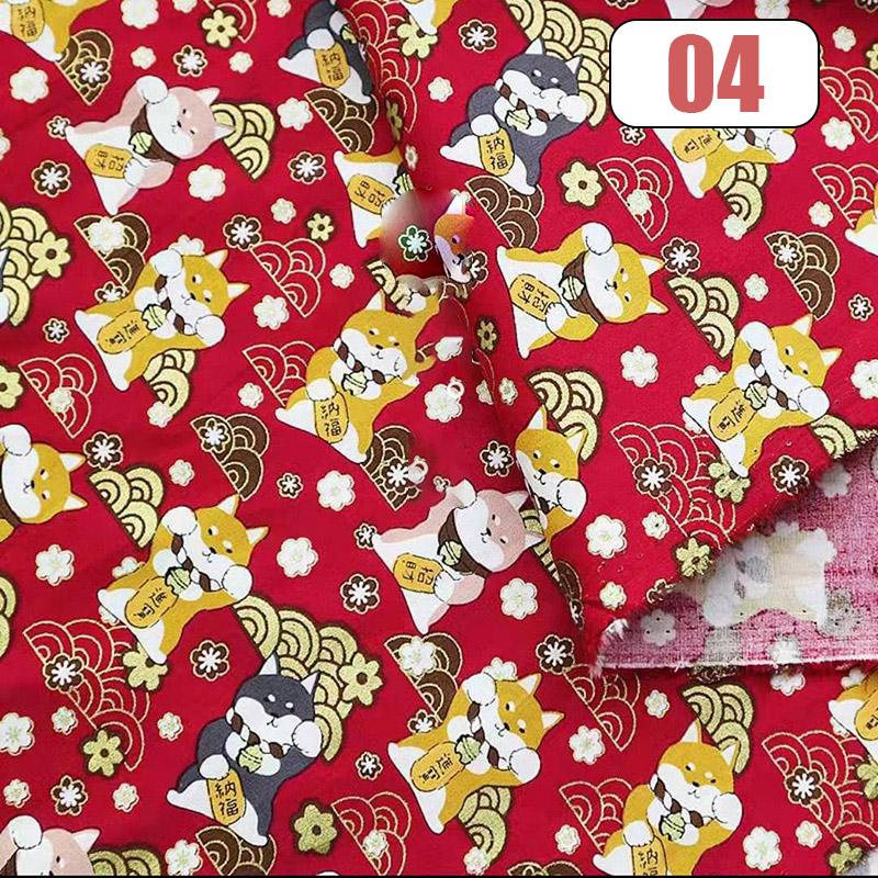100x150cm Oriental Style Crane Prints Bronzing Fabric Japanese Sea Wave Koi Cotton Fabric For Sewing Quilting Patchwork DIY