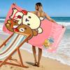 Rilakkuma Print Beach Towel, Large Soft Quick Dry Towel for Beach Camping Swimming