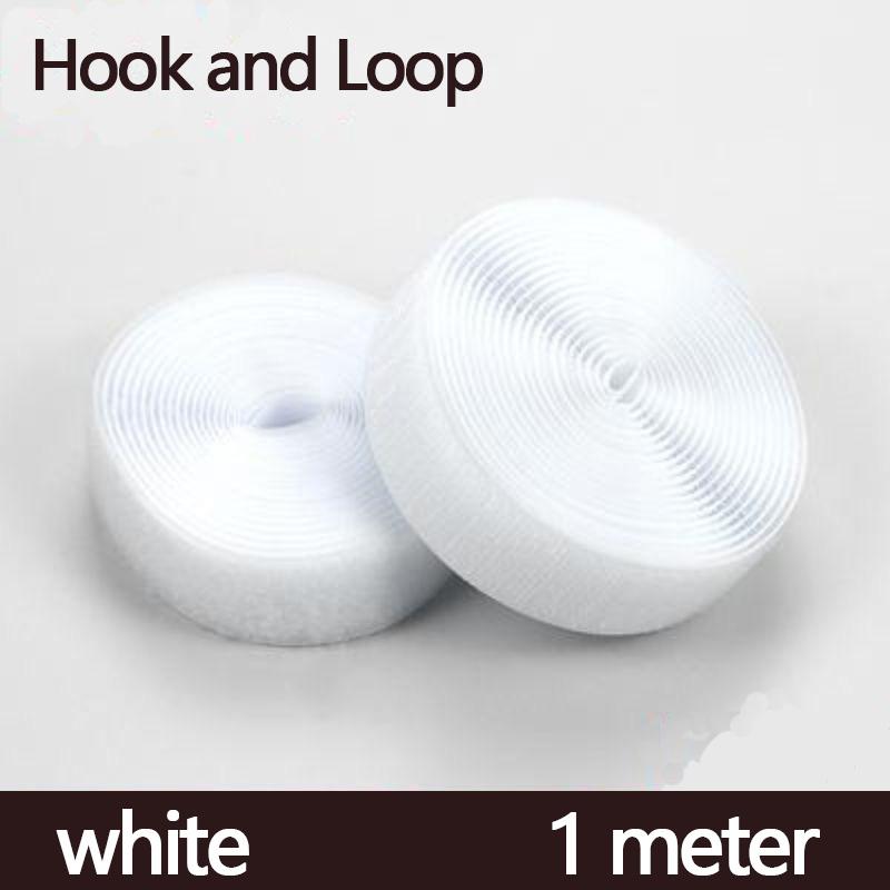 1-10M Sew On Hook & Loop Tape | Non-Adhesive Nylon Magic Strap 20-50mm White | Heavy-Duty Velcros Fastener for DIY Clothing/Bags