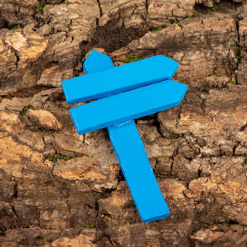 Moss Micro Landscape Ornaments Multi-colored Wooden Guide Signs Succulent Pot Garden Wooden Fence Process Accessories