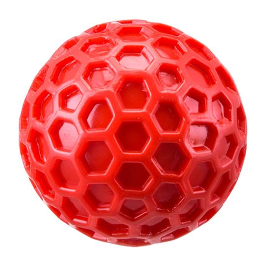 Unzerstörbarer Hundegummiball Interaktives Kauspielzeug für aggressive Kauer Quietschender Waben-Apportierball für Welpenzahnreinigung Langeweilevertreibung