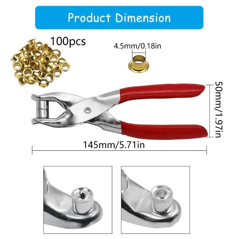 Heavy Duty Leather Punching Pliers Carbon Steel Leathercraft Hole Puncher For Belts Making Metal Grommets Paper Craft