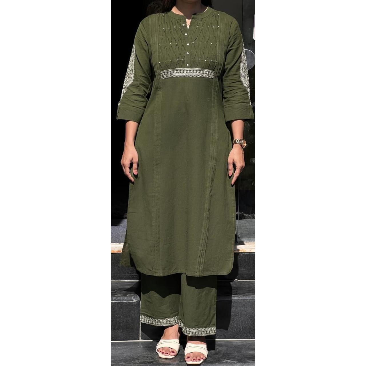 Women Office Wear Kurta Cord Set Indian Bollywood Ethnic Kurta Pant Set Dress M-38