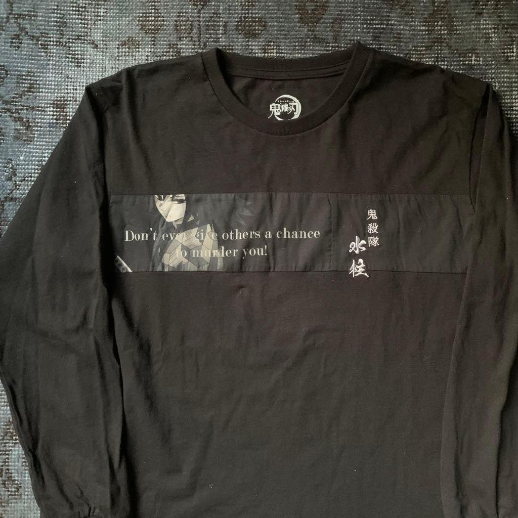 [USED] Demon Slayer: Kimetsu no Yaiba Giyu Tomioka Anime Long Sleeve T-Shirt, Collector's Edition, Black, Vintage