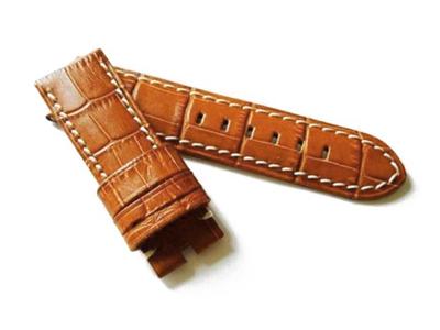 Panerai Uhr geprägtes Krokodil helles mm Armband, Leder, braun, 26/26