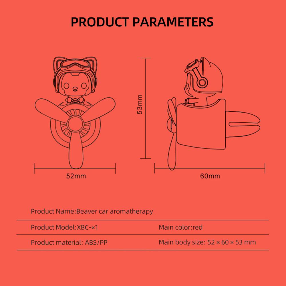 Car Air Freshener Pilot Auto Accessories Interior Perfume Diffuser Rotating Propeller Outlet Fragrance Magnetic Design