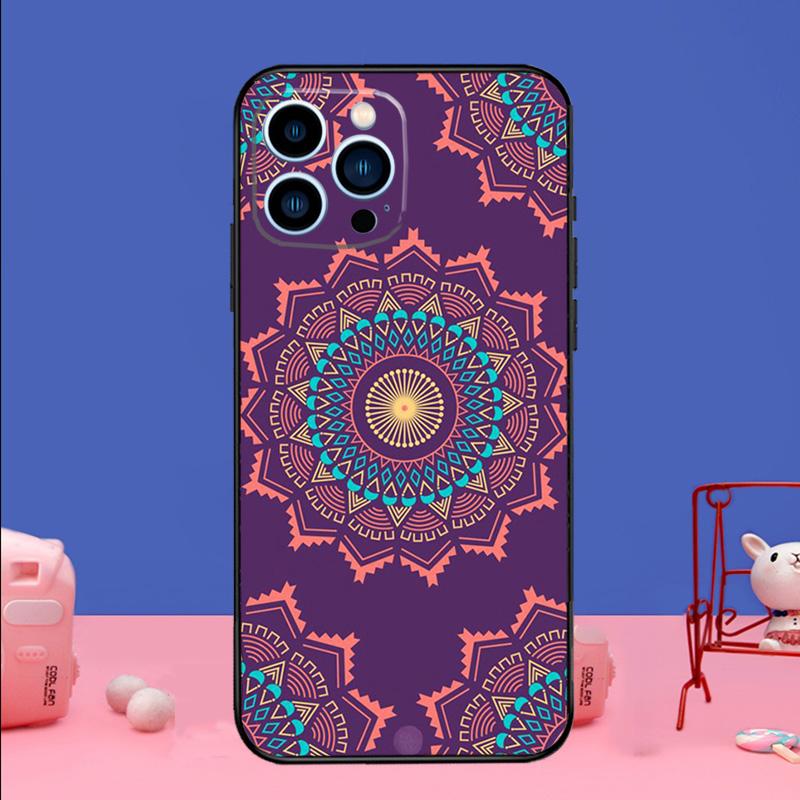 Coque de téléphone Mandala Chakra Yoga Pour iPhone 16 15 14 13 11 12 Pro Max 13 12 mini XR 15 16 Plus 16e Housse Pare-chocs