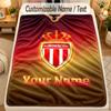 Flannel BlanketMonaco FC Custom Name Text Personalized Soft Warm Throw Blanket Home Decor Gift