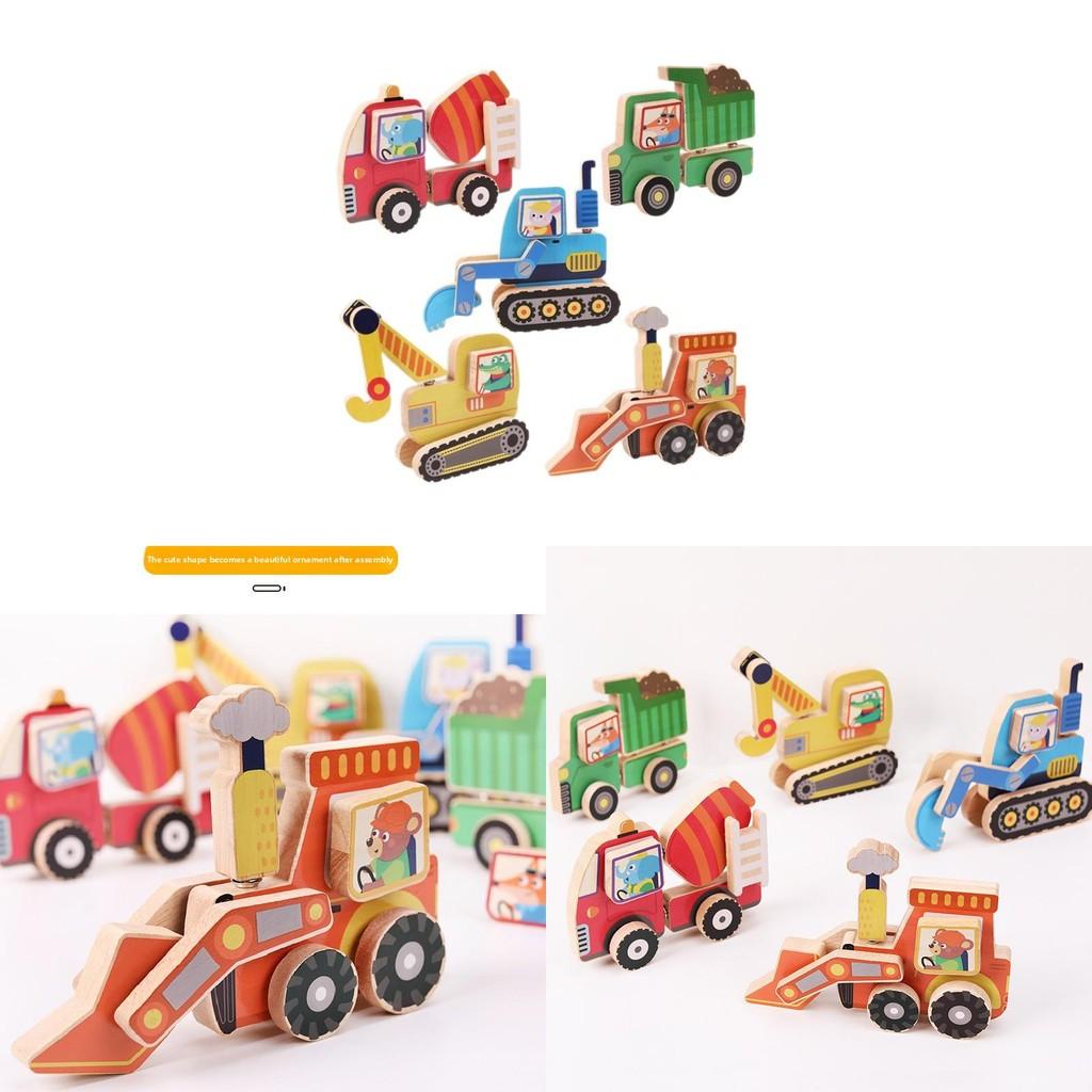 Wooden Childrens Educational Puzzle With Cartoon Vehicles For Early Learning And Cognitive Development