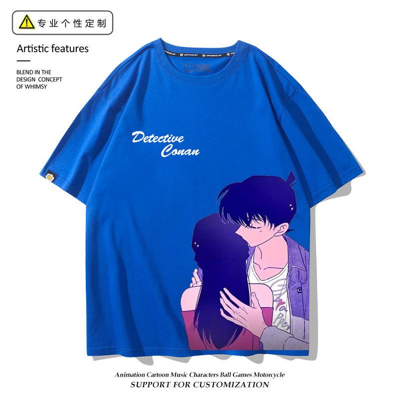 Detective Conan Anime Manica Corta Xiaolan Mouri Ran Stampata Nuova Moda Unisex e da Donna Indumenti Nuovi Casual Manica Corta