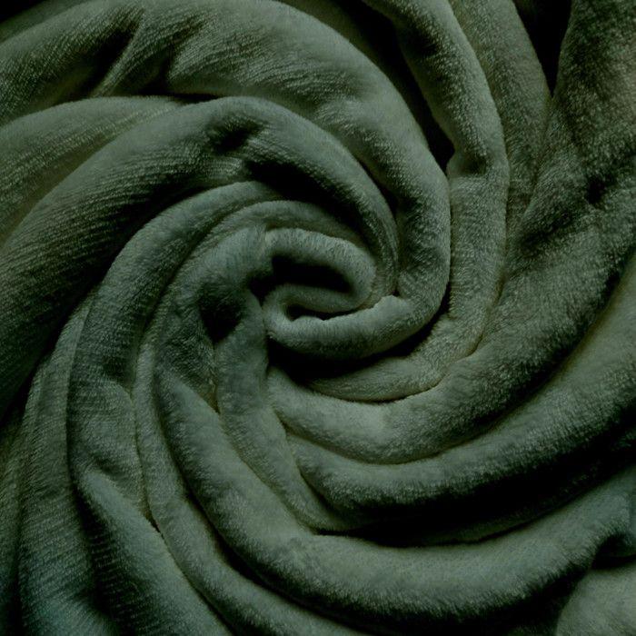 Flannel Blanket 220x240 Cm CALIN Khaki, by Soleil d'Ocre