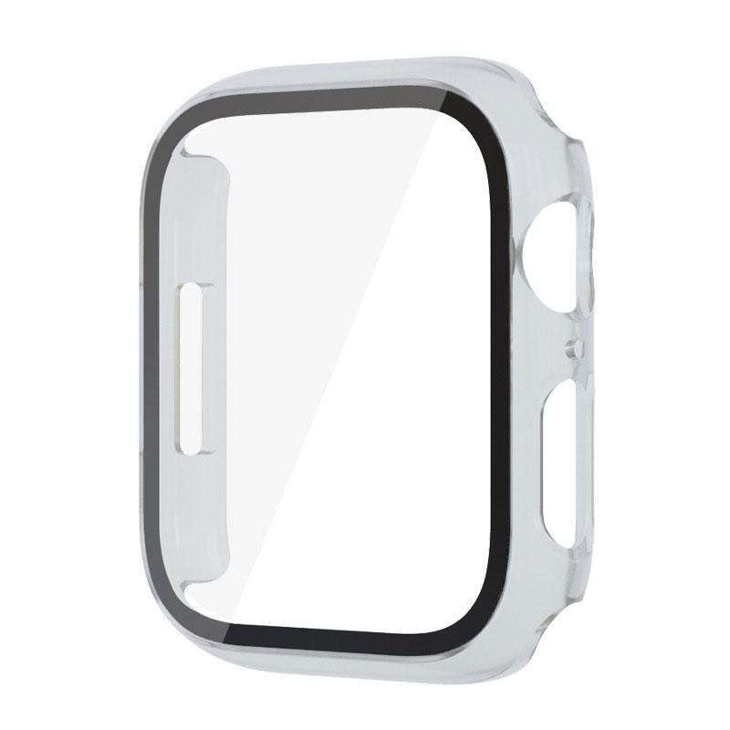 Glass+Case For Apple Watch 8 7 45mm 44mm 41mm 40mm PC Screen Protector Cover iwatch Series 3/4/5/6/SE/7/8 SmartWatch Accessories