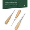 Solid Wood Handle Crafting Awl For Leatherwork Shoe Repair And DIY Applications