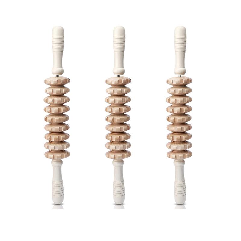Durable And Safe 1Pcs Wooden Therapy Massager Roller Trigger Point Massager Stick For Fascia Cellulite Muscle & Abdomen Body Muscle Belly Tool