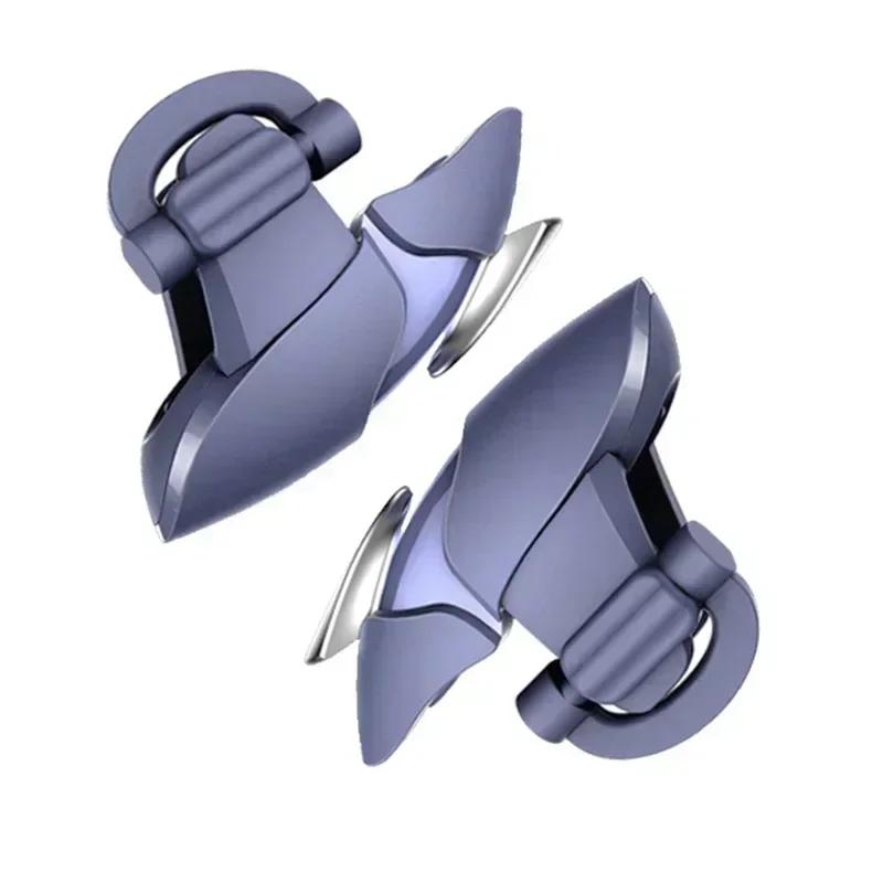 2pcs Mobile Phone Four Finger Game Trigger Aim Shooting L1 R1 ABS Key Button Blue Shark for IPhone Android PUBG Gamepad Joystick 2pcs