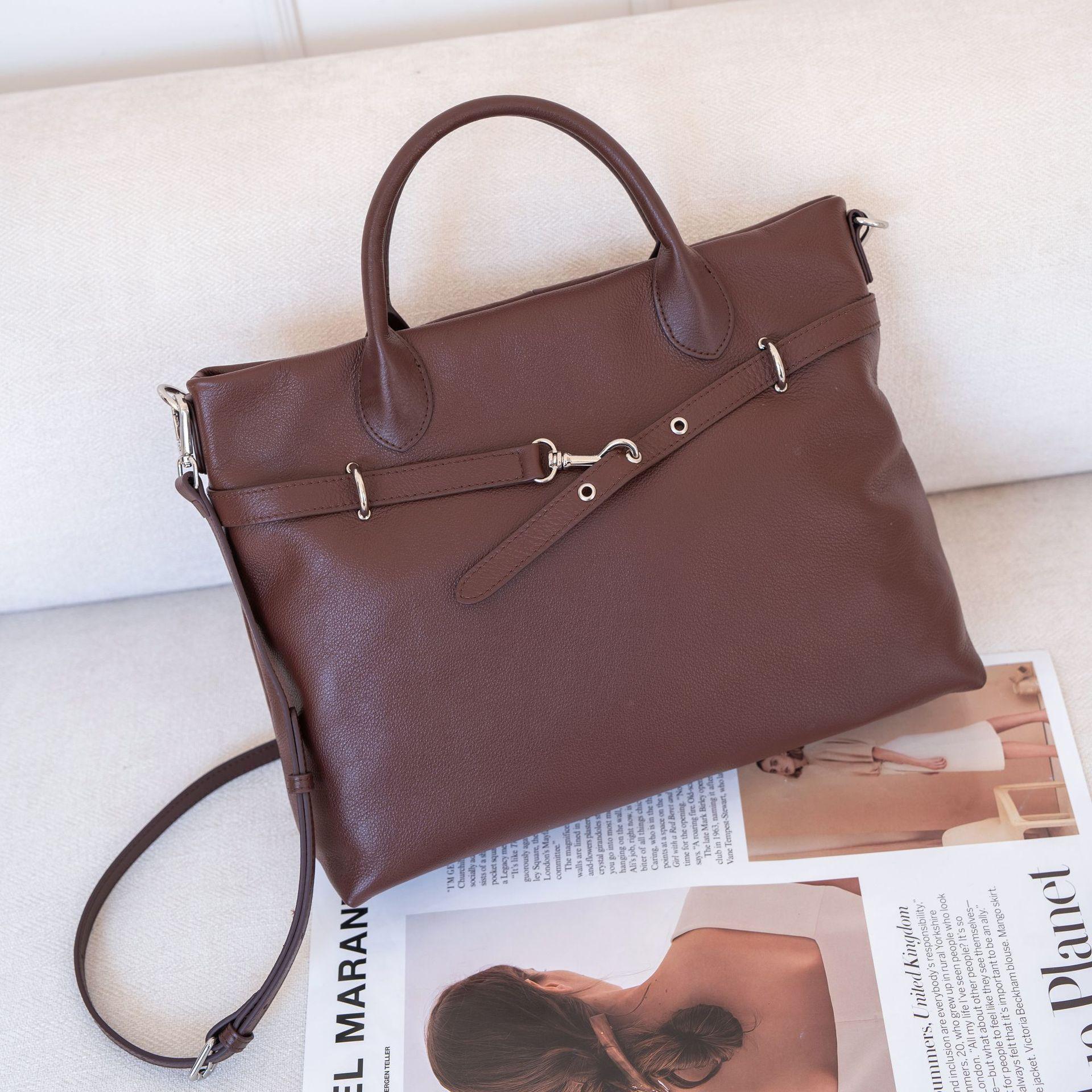 

Женская сумка из натуральной коровьей кожи с каплевидным узором, Женская сумка через плечо, Модная, Высококачественная, Мягкая кожа большой вместимости шоколадный