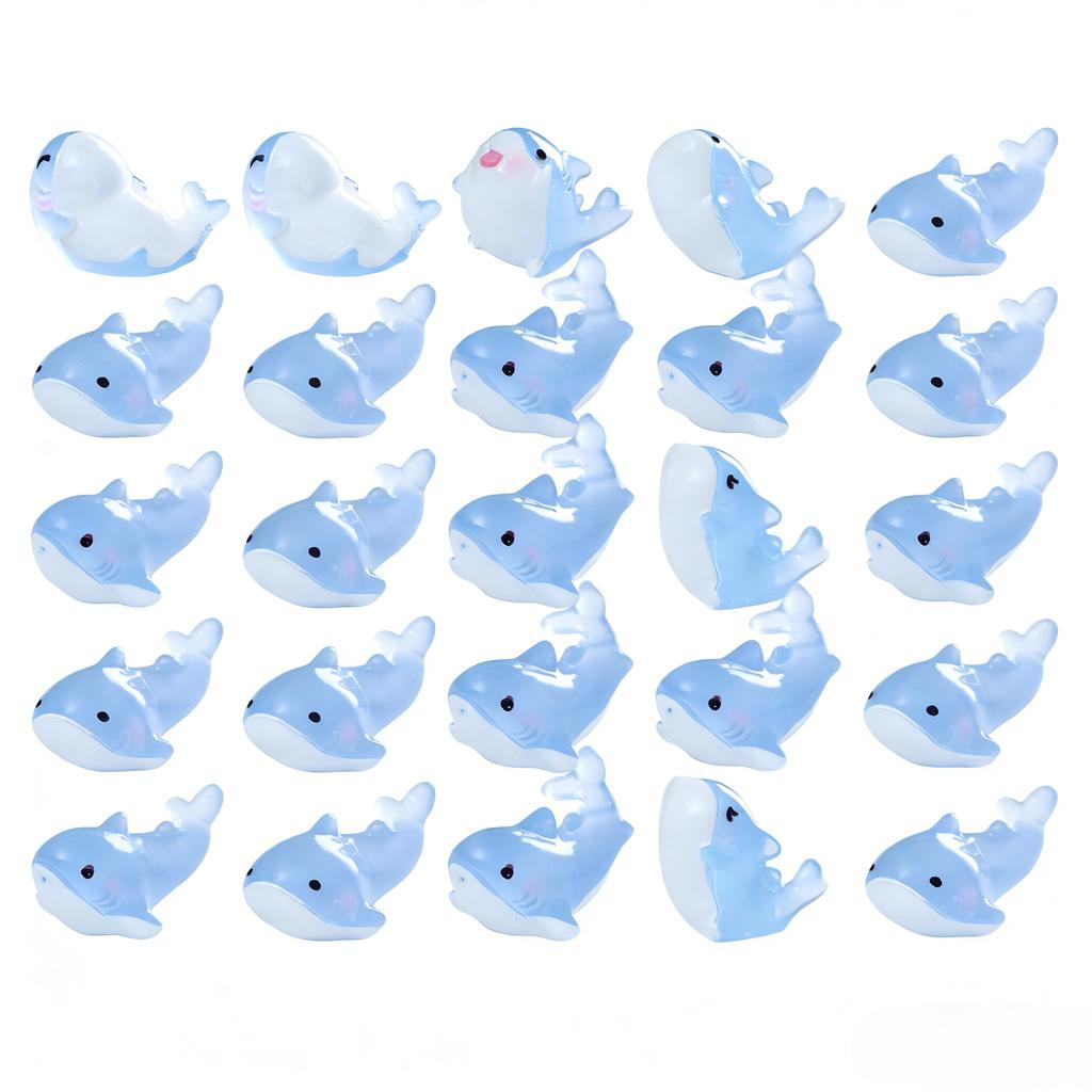 10-50pcs Mini Cartoon Shark Luminous Animal Home Glow At Night Micro Landscape Decoration Car Decoration DIY Small Ornaments