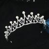 Kinder Koreanische einfache mit Diamanten besetzte Perlen Brautkrone Tiara Hochzeitskleid Accessoires Prinzessin Geburtstagsfeier Kleid Accessoires