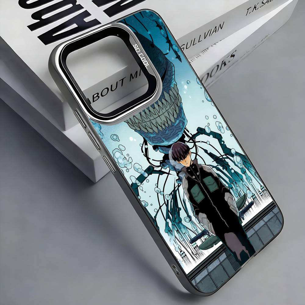 

Kaiju No.8 Monster Colorful Silver Back Phone Case For IPhone 17 16 15 14 13 12 11 Plus Pro Max Plus iPhone17air