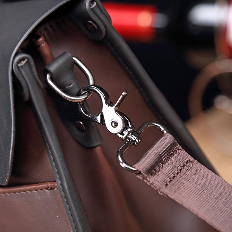 Crazy Horse Leather Men's Bag Retro Briefcase Business Men's Handbag Horizontal One-shoulder Diagonal Computer Bag