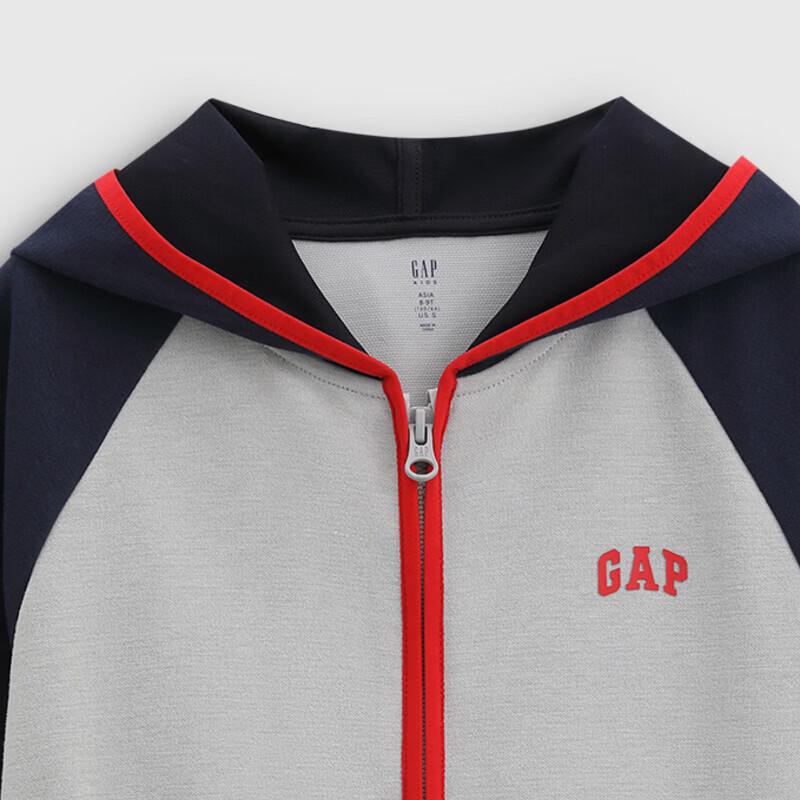 Gap Boys' Quick-Dry Logo Hooded Zip Jacket