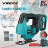 Yofidra Brushless 19mm Electric Jig Saw Infrared Laser Curve Saw Variable Speed MultiFunction Cutter For Makita 18V Battery Pin