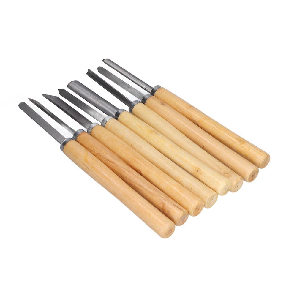 8PCS Groove Parting Wood Turning Chisels HSS Steel Lathe Chisel Set  For Hardwood