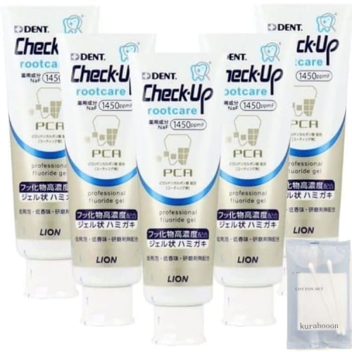 

kurahooon 5-Pack Dent Check-Up Root Care Alpha Toothpaste (90g) with kurahooon Cotton Pad Set