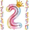 32inch Number Foil Balloons 1 2 3 4 5 6 Years Old Kid Boys Girls Crown Happy Birthday Balloon Baby Shower Decor Supplies