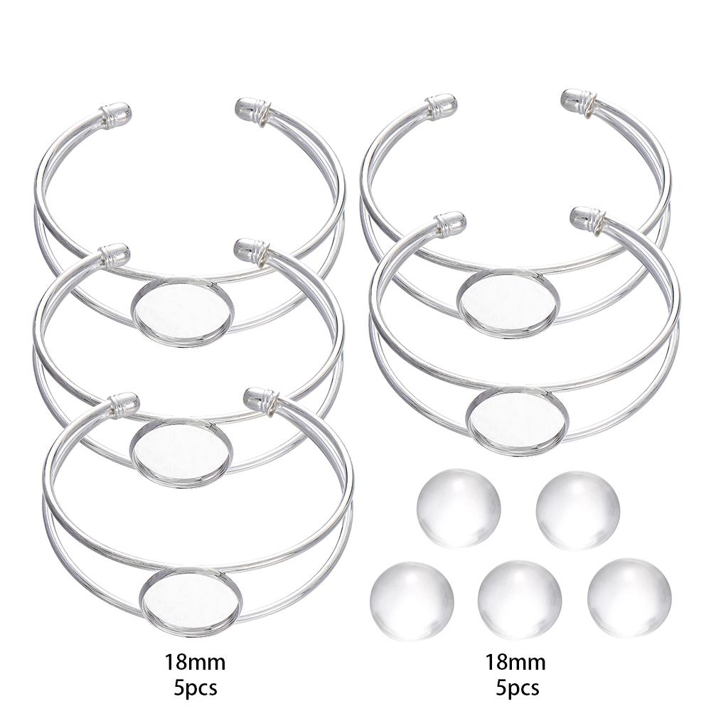 10-teiliges Set Armbandrohlinge mit Glascabochons für DIY-Armbänder, Rohlinge für Fassungen, Schmuckzubehör