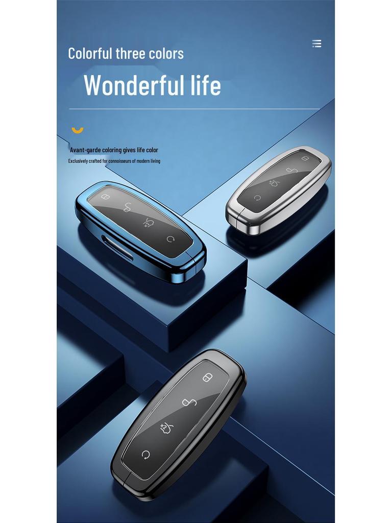 Denza Car Key Full-Wrap Aluminum Alloy Protective Shell Cover