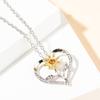 Pendant Necklace Hollow Out Heart Sunflower Jewelry Sparkling Bright Luster Necklace Jewelry Gifts