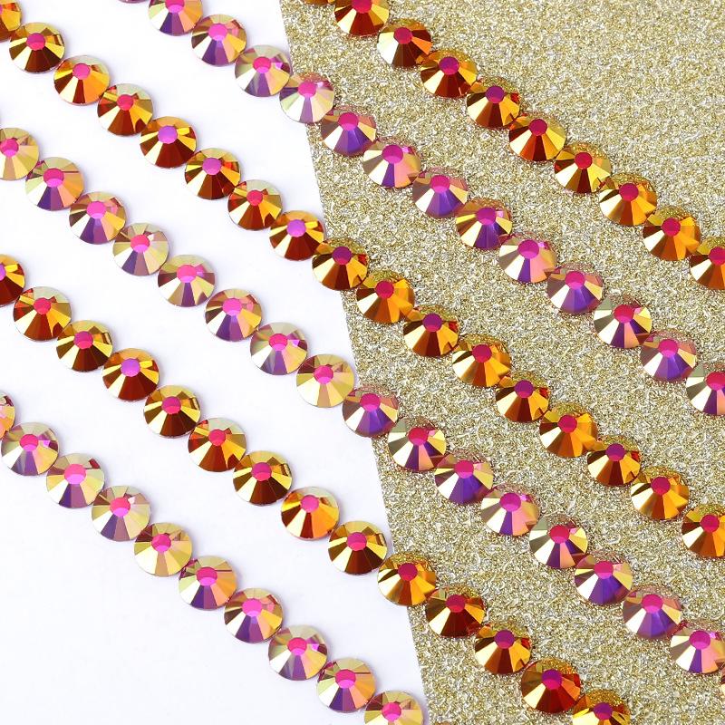 Pujiang Strass Pfirsichrot Ab Phnom Penh Rot Ab Nagel Diamant Schmuck Tasche Multi-Größe DIY Bekleidungszubehör