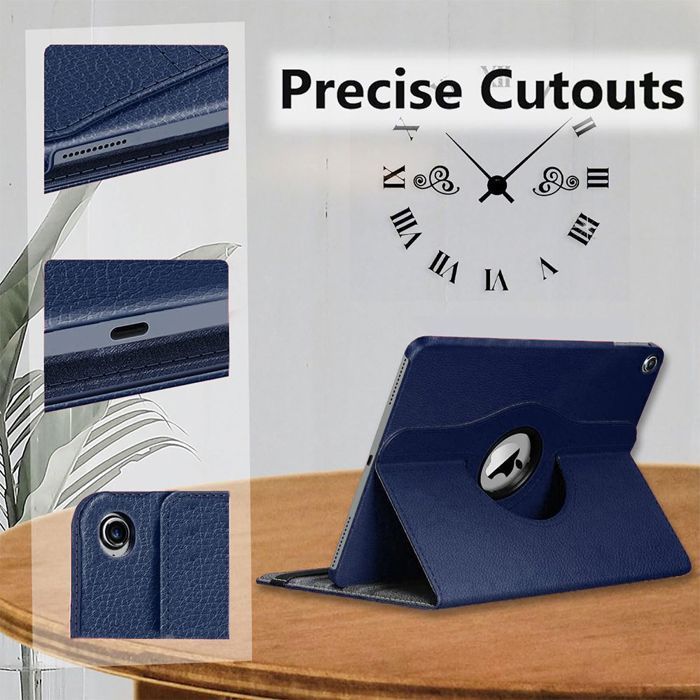 Coque de Protection - BOOLING - iPad 10,2 Pouces - Antichoc - Rotatif 360° - Bleu Marine