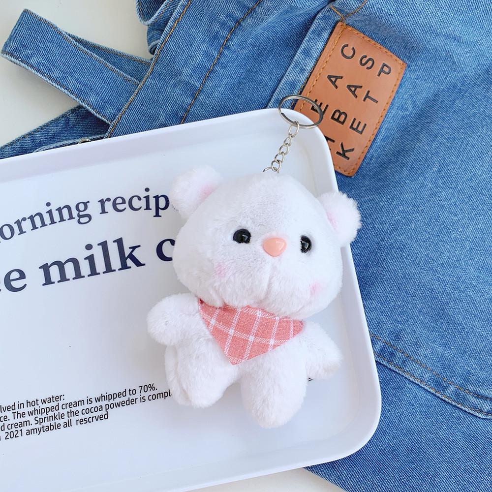 Charming Teddy Bear Plush Toy Stylish Keychain Unique Bag Pendant Perfect Couple Gift Decoration