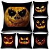 Cotton Linen Halloween Sofa Decor Cushion Cover With Stylish Pumpkin Design